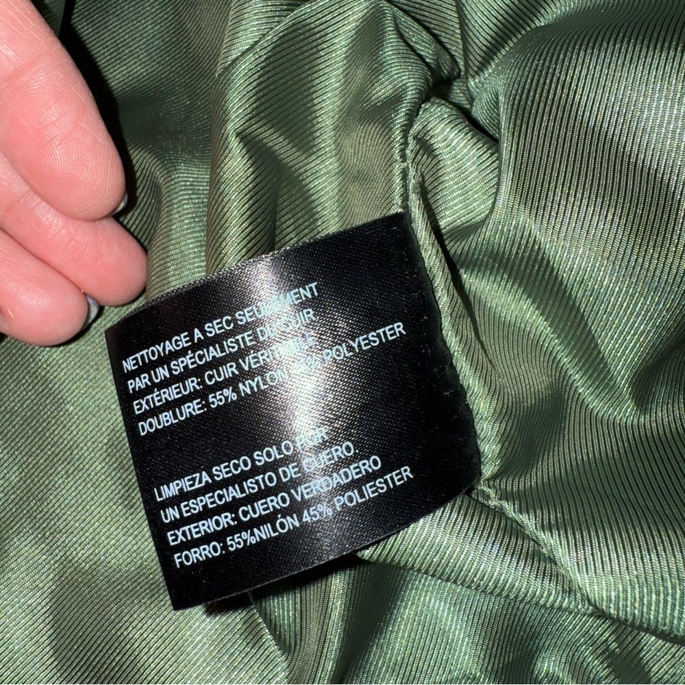 Bernardo Women's Green Leather Jacket - Picture 3 of 7
